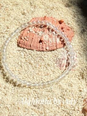 Super dainty Aura Quartz  beaded gemstone bracelet